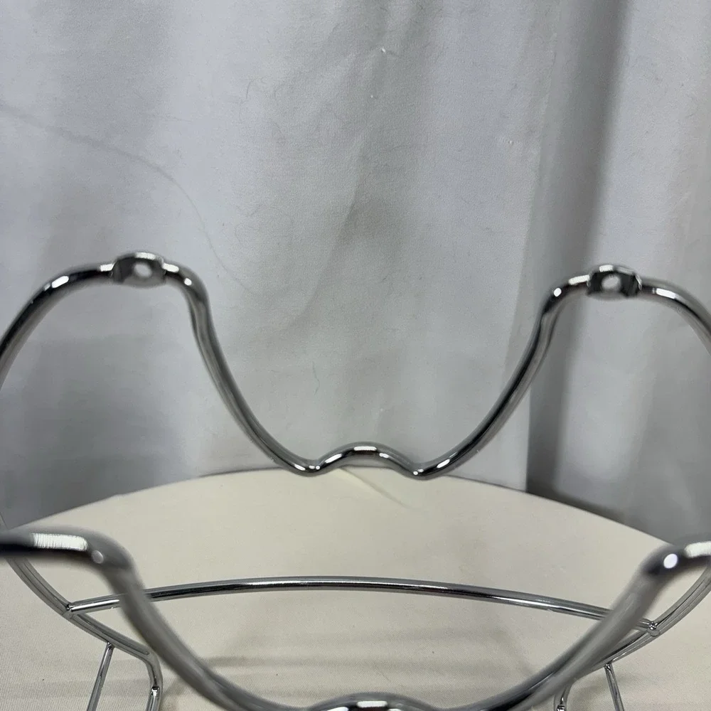 Chrome Pot /Pan Lid Holder Organizer Rack 4 Compartments Free Standing Or Fasten